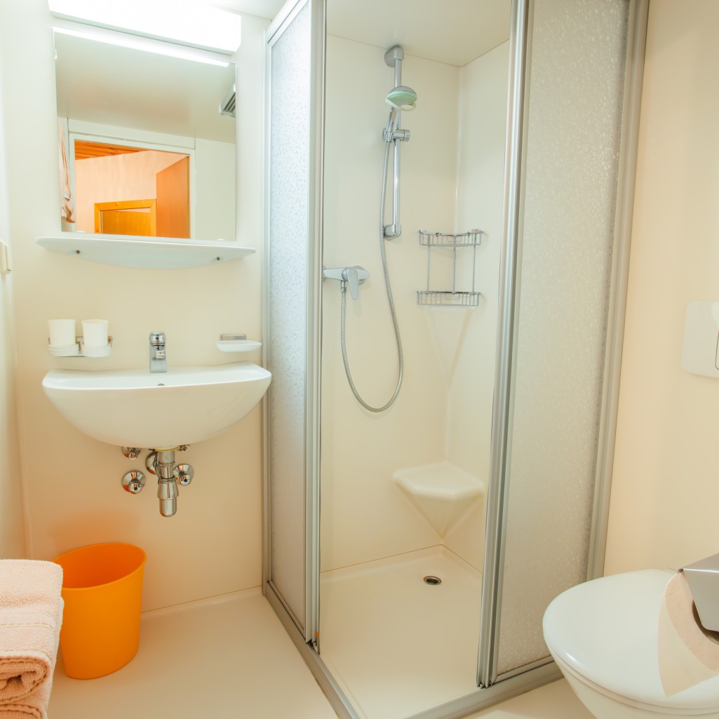 Badezimmer mit Dusche und WC