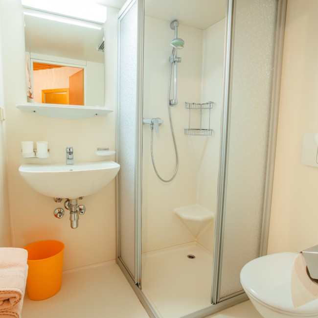 Badezimmer mit Dusche und WC